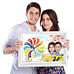 Couple In Car Personalised Wall Clock