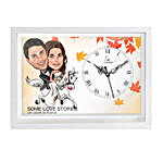 Couple on Horse Caricature Wall Clock