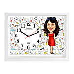 Personalised Girl Caricature Wall Clock