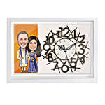 Traditional Couple Caricature Wall Clock