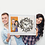 Traditional Couple Caricature Wall Clock