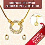 Dazzling Gold Plated Personalised Pendant Set