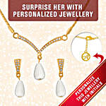 Personalised Gold Plated Pendant Set With Pearl