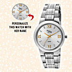 Silver Tone Personalised Watch For Her