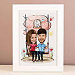 Personalised Couple on Swing Caricature Frame