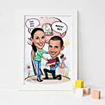 Love Proposal Caricature Photo Frame