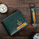Personalised Cool Green Wallet & Keychain