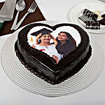 Heart Shaped Mothers Day Photo Cake Half Kg Eggless