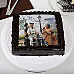 Tasty Truffle Rich Chocolate Photo Cake for Dad Half Kg
