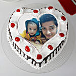 Black Forest Cream Photo Cake for Dad Half Kg