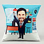 Personalised Office Man Caricature Cushion