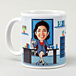 Personalised Office Woman Caricature  Mug