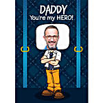 Personalised Hero Dad Cartoon E-Poster