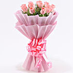 Elegance  12 Pink Roses Bouquet