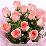 Elegance  12 Pink Roses Bouquet