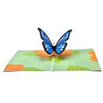 Blue Butterfly Pop Up 3D Greeting Card