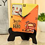 My Hero Dad Personalised Table Clock