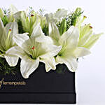 7 White Asiatic Lilies Box Arrangement