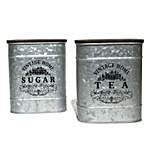 Tin Storage Box Vinatge Look Sugar Tea