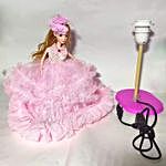 Pink Doll Lamp for Girls Room