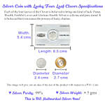 Silver Lucky Four Leaf Clover Coin