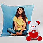 Personalised Cushion With Cute Teddy