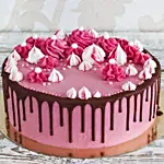 Pink Strawberry Cream Cake Half Kg Eggless