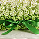 Green Bow & Roses Truffle Cake 2 Kg Eggless