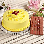 Butterscotch Cake & Set of 4 Rakhis