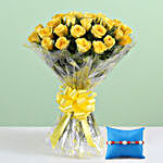 Sunshine Yellow Roses & Pearl Rakhi