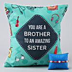 Thread Rakhi & Amazing Brother Cushion Combo