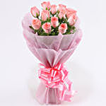 Pink Roses Bouquet & Meenakari Rakhi