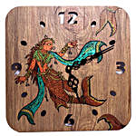 Mermaid Pattachitra Wall Clock