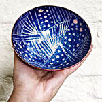 Blue Abstract Enamel Copper Bowl