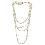 Classy White Pearl Layered Necklace