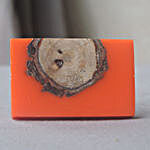 Orange Resin & Wood Knob