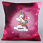 Happy Unicorn Personalised Cushion