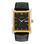 Black Leather Watch For Men