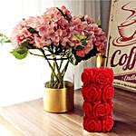 Rose Carved Pillar Scented Candle