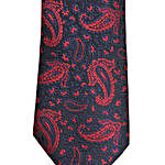 Stylish Red & Blue Tie Pocket Square & Cufflinks Set