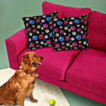 Colorful Paw Cushion Cover