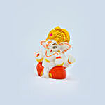 Ganesha Crown Small Orange 3 inch White Marble Finish