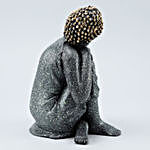 Dark Grey Buddha Idol With Closed Eyes