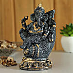 Grey Marble Finish Sitting Ganpati Idol