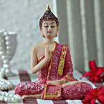 Meditating Buddha Idol- Pink Green