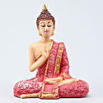 Meditating Buddha Idol- Pink Green