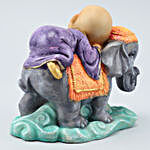Sleeping Monk On Elephant Idol- Grey