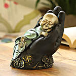 Sleeping Monk On Hand Idol- Gold & Green