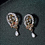Handcrafted Gold American Diamond Stud Earrings