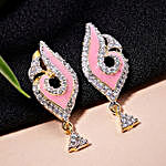 Pink Handcrafted Diamond Earrings